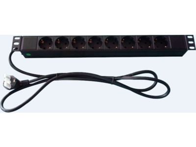 Microconnect CABINETACC23, Perus, 1U, Vaaka/Pysty, Musta, 8 AC-pistorasia(a), 3 m