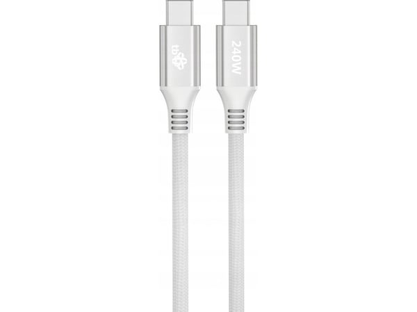 TB USB-kaapeli USB C - USB C 1m 240W valkoinen