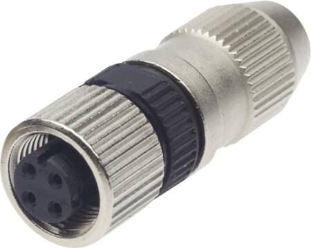 Harting 21 02 151 2405, M8-S, musta, nikkeli, polyamidi, sinkki, kulta, IP67, 10 mO