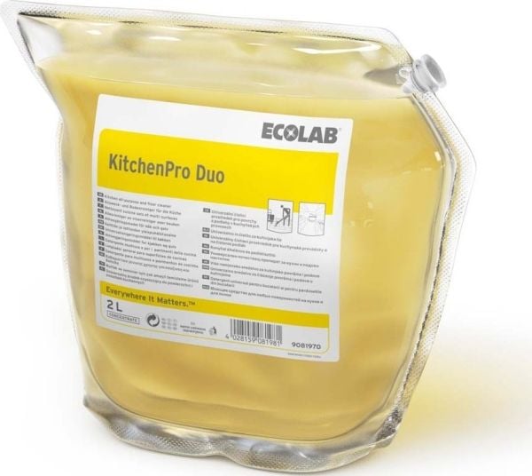 ECOLAB KitchenPro Duo - Puhdistusneste - muovitasku - 2 L - ammattikäyttöön - tiivistetty (2 kpl)