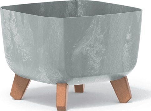 Prosperplast kvadratisk plantepotte GRACIA SQUARE BETON EFFECT DGQL240E-422U betongfarge 24x24x18,7 cm