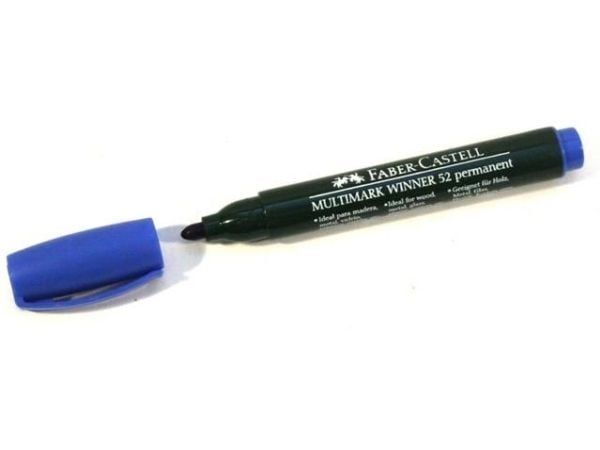 Faber-Castell vattenfast märkpenna rund spets blå