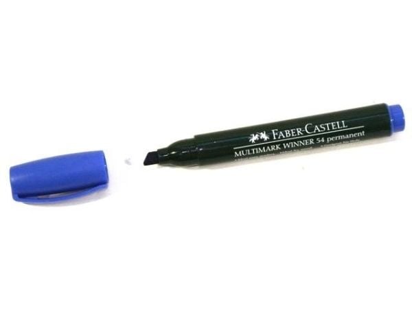 Faber-Castell Marker vanntett, faset spiss, blå