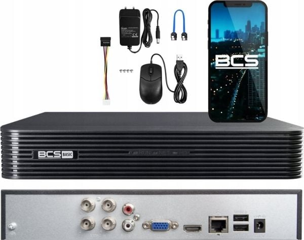 BCS-TALLENNIN AHD, HD-CVI, HD-TVI, CVBS, TCP/IP BCS-B-XVR0401(2.0) 4 KANAVAA BCS BASIC