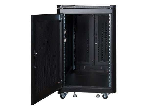 Lanview by Logon - Rack skåp - 600 x 1000 mm, server line - fristående - svart, RAL 9005 - 19"