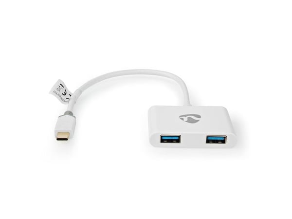 Nedis - USB-adapter - USB-C (hann) til USB-type A (hunn) - USB 3.1 Gen 1 - 20 cm - rund - hvit