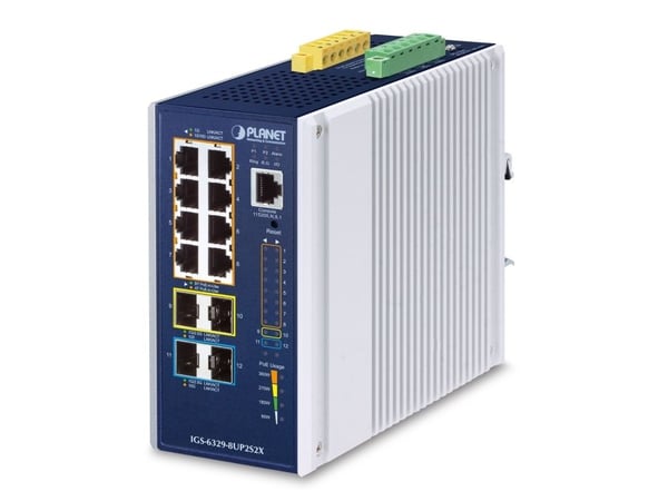PLANET IP30 DIN-rail Industrial L3, Hallittu, L3, Gigabit Ethernet (10/100/1000), Täysin kaksipuolinen, Power over Ethernet -tuki, Seinäkiinnitteinen