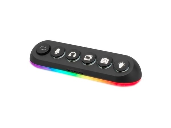 Streamplify HUB DECK 5, 4x USB 3.0, 1x USB 2.0, RGB, 12V, EU-strømledning - svart