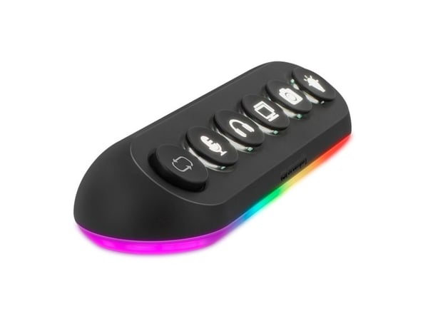 Streamplify HUB DECK 5, 4x USB 3.0, 1x USB 2.0, RGB, 12V, EU-strømledning - svart