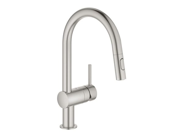 GROHE 32321DC2, Ulosvedettävä, Terästä, Vipukahvat, Yksi, Super steel, 1/2"