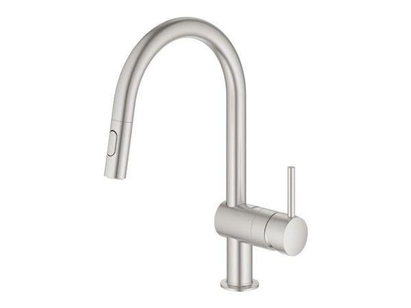 GROHE 32321DC2, Dra ut, Stål, Kran-håndtak, Single/enkelt, Super steel, 1/2"