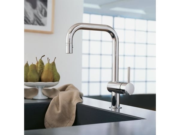 GROHE 32321DC2, Dra ut, Stål, Kran-håndtak, Single/enkelt, Super steel, 1/2"