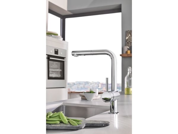 GROHE 32321DC2, Dra ut, Stål, Kran-håndtak, Single/enkelt, Super steel, 1/2"