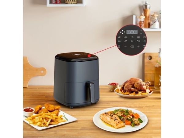 Tefal Easy Fry Max EY245B, Varmluftsfrityr, 5 l, 6 person(er), Single/enkelt, Grå, Berøringskontroll