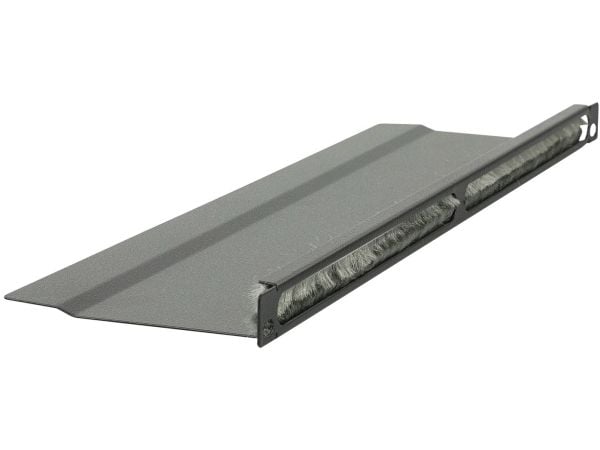 Lanview by Logon - Rackkabelorganisator - L bent, brushed - svart, RAL 9005 - 0.5U - 19"
