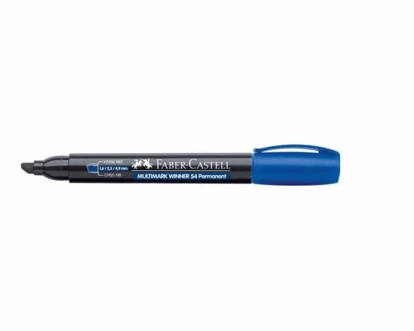 Faber-Castell Marker vanntett, faset spiss, blå