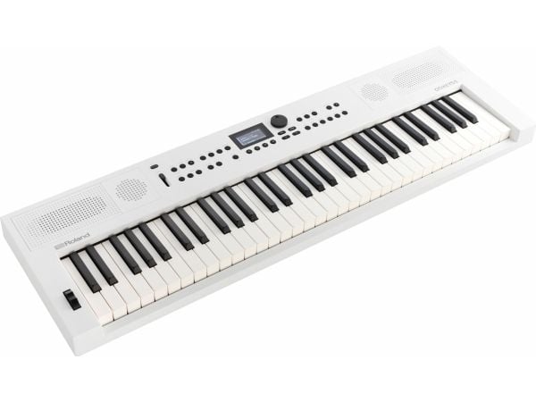 Roland GO:KEYS 5 White, 61 taster, Knapper, Rotasjon, lysbildeviser, USB/Bluetooth, 950 mm, 286 mm, 87 mm