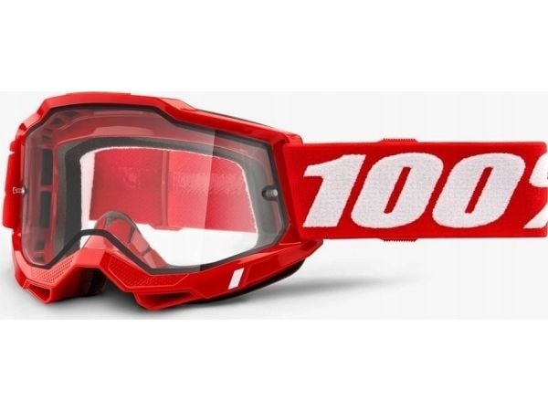 100% glasögon 100% ACCURI 2 ENDURO MOTO RED (genomskinligt dubbelvisir) (NY)