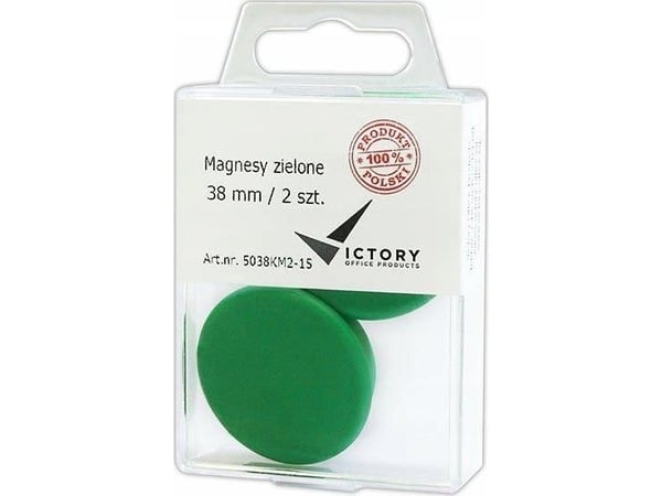 Victory Office produkt MAGNESY VICTORY OFFICE 38 mm 2 stk neon grønn