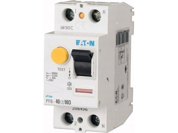 Eaton Residual current circuit breaker 2P 40A 0.5A type AC PF6-40/2/05 286499