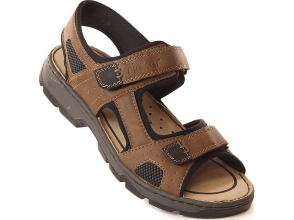 Rieker komfortable herresandaler med borrelås brune Rieker 26156-25 42