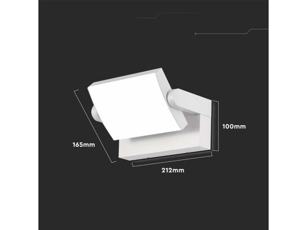 V-tac 17W LED utendørs vegglampe, hvit, 3000K