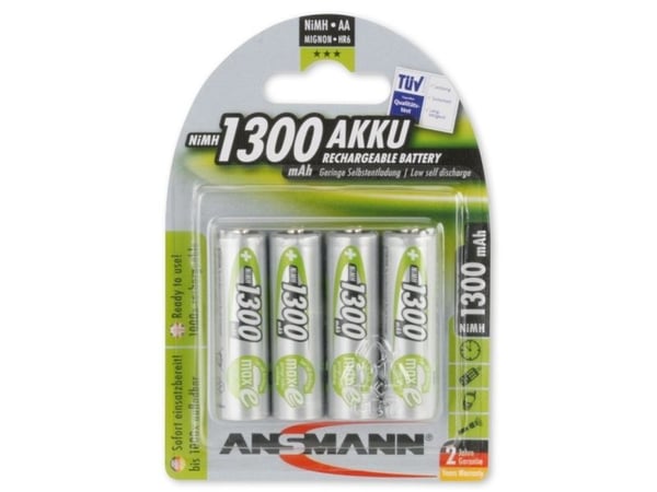 ANSMANN - Batteri 4 x AA type - NiMH - (oppladbart) - 1300 mAh