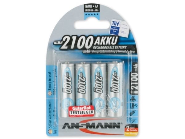 ANSMANN maxE - Batteri 4 x AA type - NiMH - (oppladbart) - 2100 mAh
