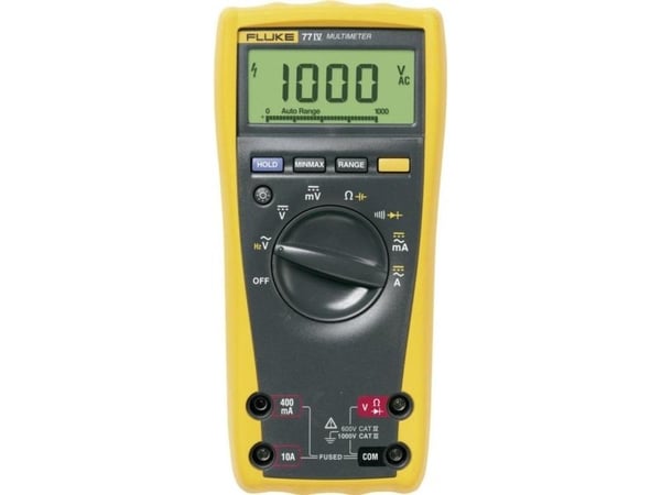 Fluke 77 IV, Digitalt, Håndholdt multimeter, CAT IV 600V, 6 - 1000 V, 0,6 - 1000 V, 0,06 - 10 A