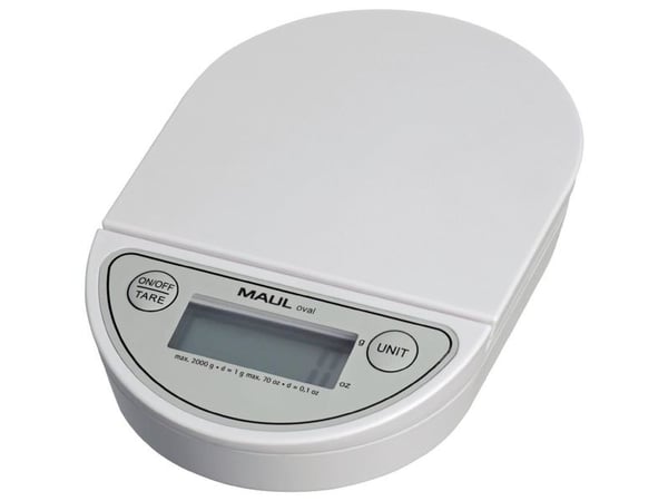 MAUL 1622002, Elektronisk postvekt, 2 kg, 1 g, 2 g, Hvit, Digitalt