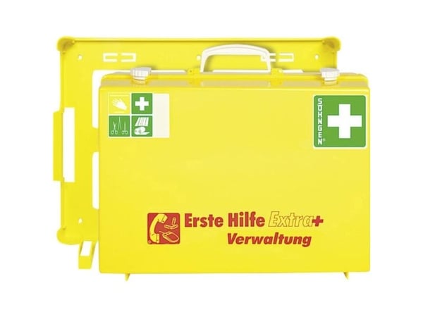 Söhngen 0361110 Førstehjelpskoffert + EKSTRA ledning DIN 13157 + utvidelser 400 x 300 x 400 x 150 neongul