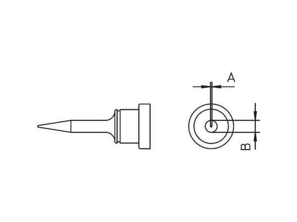 Weller LT-1S loddetipp rund form lang spissstørrelse 0,2 mm (1 stk)