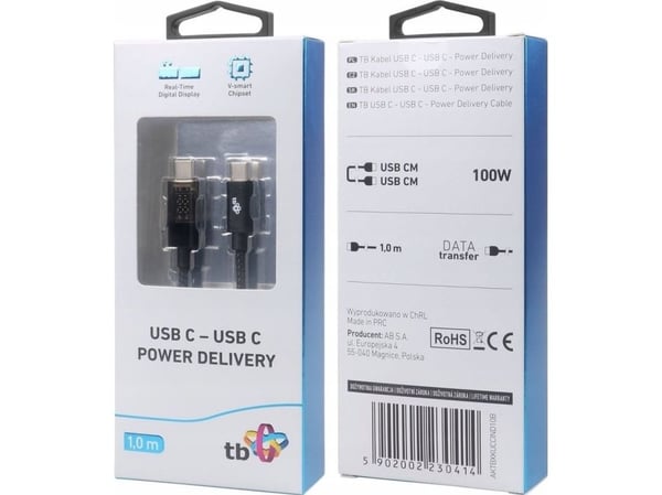 USB-kabel USB-C til USB-C 1 m svart (AKTBXKUCCIND10B)