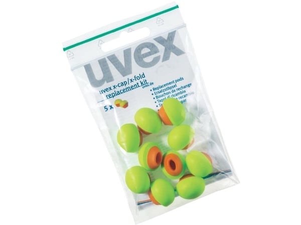 Uvex 2125351, Gjenbrukbar øreplugg, In-ear, Blå, Grønn, 24 dB, 60 stykker