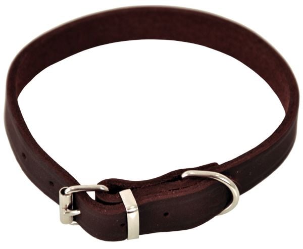 Dogman Läderhalsband Lina Ställbart Brun 32cm