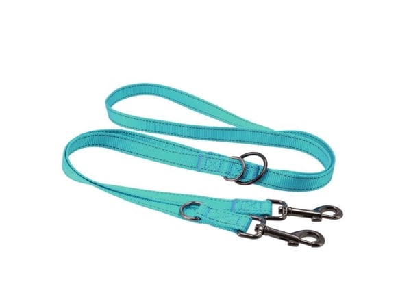 Dogman Nylonkoppel Iris Multi Turkos L 200cm