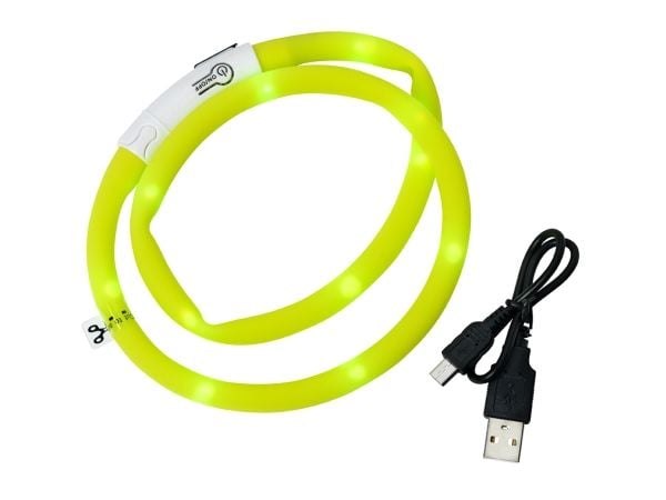 Dogman Blinkhalsband Led Gul 20-65cm
