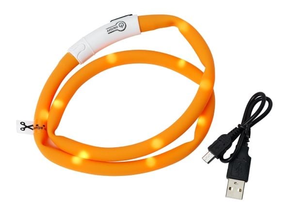 Dogman Blinkhalsband Led Orange 20-65cm