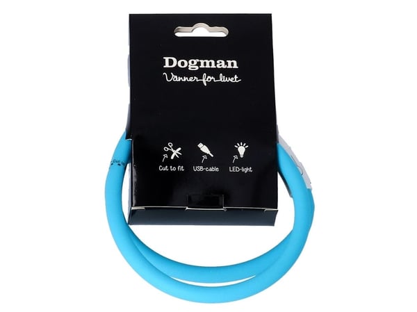 Dogman Blinkhalsband Led Turkos 20-65cm