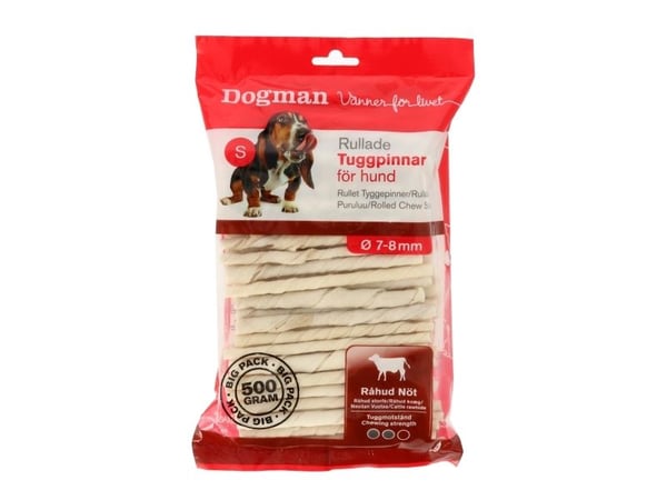DOGMAN tyggepinner 7-8mm 100-pakning hvit 12,5cm