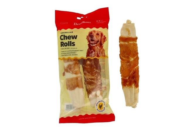 DOGMAN Chew roll kanan kanssa 2-pakkaus