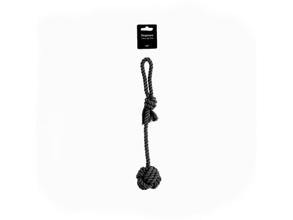 DOGMAN Lelu pallo/köysi musta 6/35cm