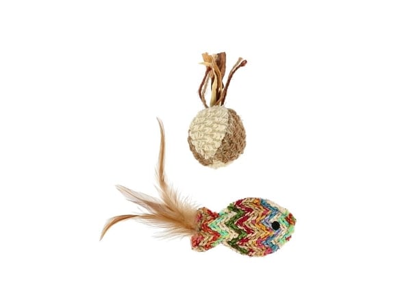 DOGMAN Toy Naturlig fisk og ball 16cm