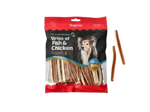 Dogman Strips Of Fish & Chicken Hundgodis 250g