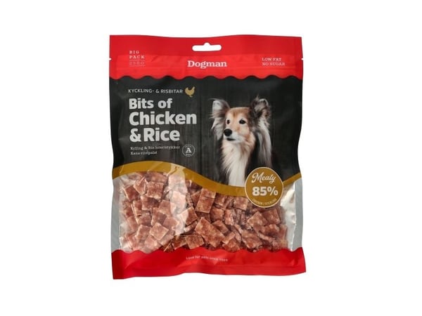 Dogman Bits Of Chicken & Rice Hundgodis 250g