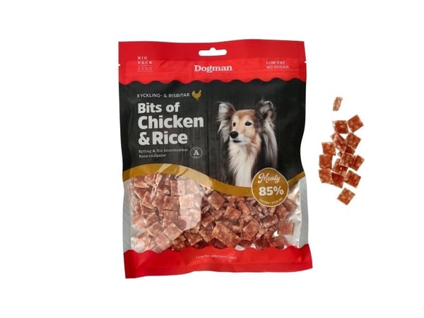 Dogman Bits Of Chicken & Rice Hundgodis 250g