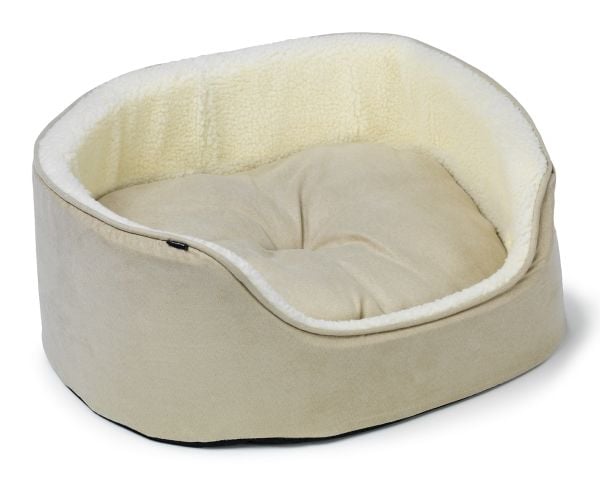 Dogman Sherpa Hundbädd Med Hög Kant Beige M 60cm