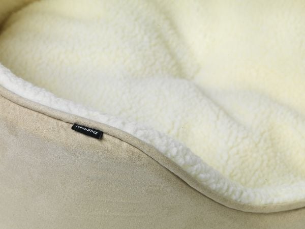 Dogman Sherpa Hundbädd Med Hög Kant Beige M 60cm