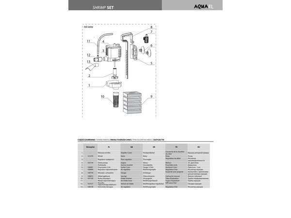 Aquael 107715 10L 120L Polen 280g 80mm 75mm