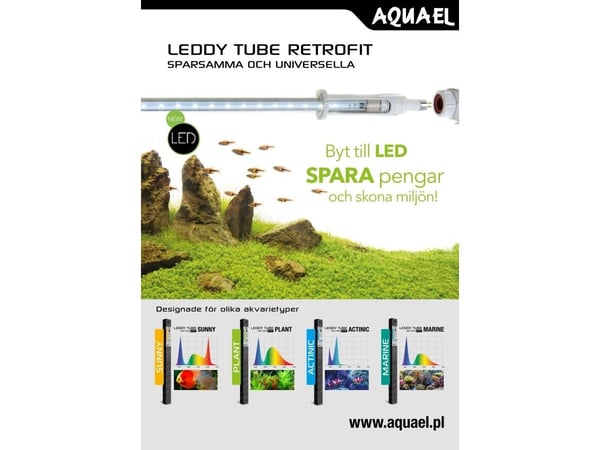Aquael Lysrör Leddy Tube Retrofit Actinic 16w 820-950mm